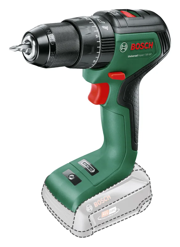 Perceuse-visseuse à percussion sans fil Bosch UniversalImpact 18V-60 (2 batteries 2,0 Ah)